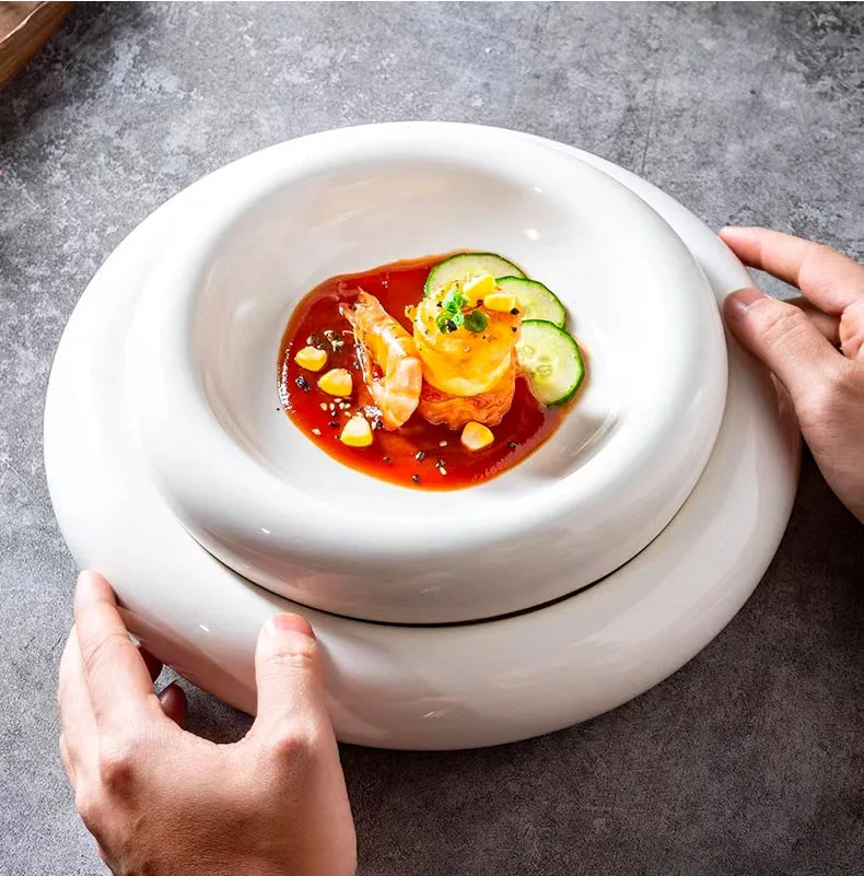 American Creative Ceramic Dining Plate Irregular Western Hotel Food Dishes for Home Use