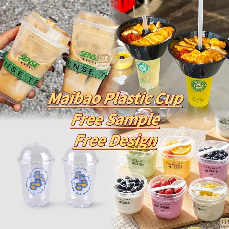 Одноразовая чашка для закусок, напитков с соломинкой, чашка для закусок с жареной курицей, чашка для тушеного мяса, оптовая продажа, пластиковая чашка для еды на вынос с подносом