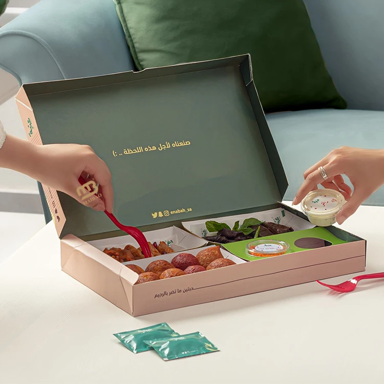 Высококачественная коробка для шариков жареного картофеля Киббе на вынос, изготовленная на заказ арабская упаковка для пищевых продуктов, коробка для соуса, фаршированных овощей