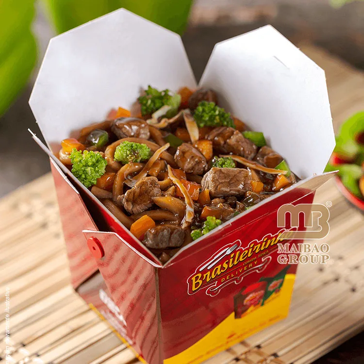 Коробка на вынос, одноразовая бумажная коробка для завтрака для еды на вынос, контейнер для донера для горячей еды, кебап, китайская коробка для лапши с логотипом