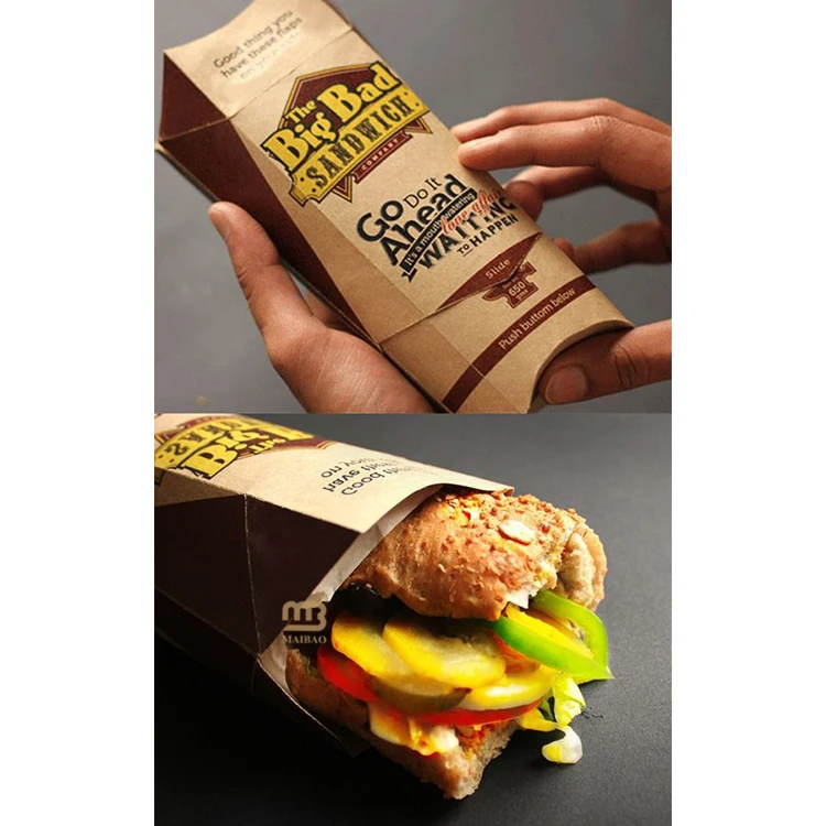 Оптовая продажа, дешевая напечатанная на заказ подушка в форме куриного рулета, одноразовая упаковка для шаурмы, тако, буррито, упаковочная коробка