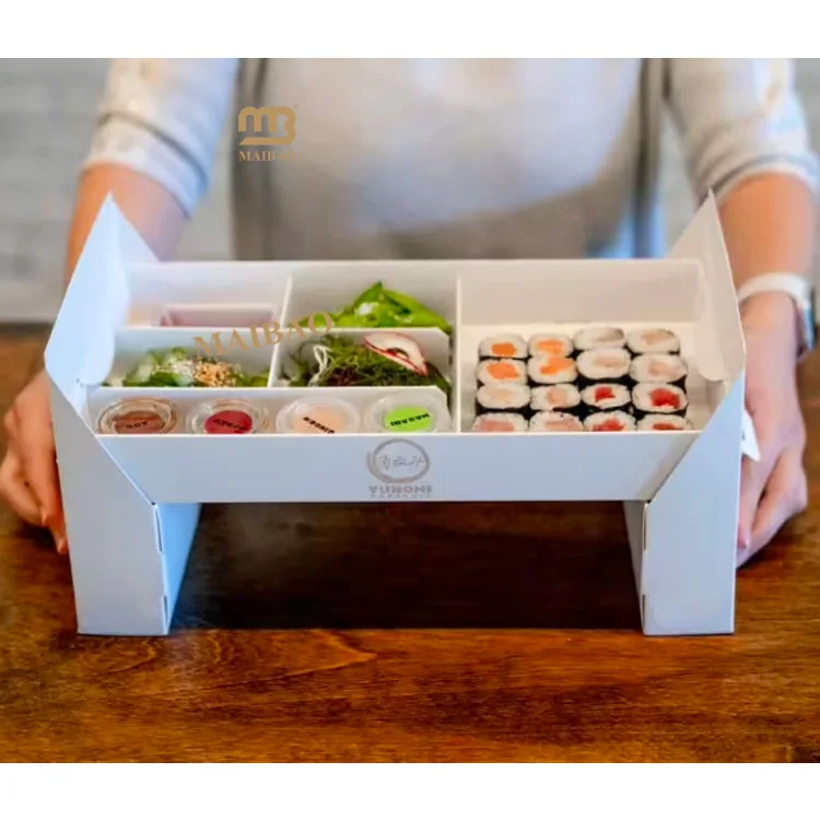Пользовательские прямоугольные контейнеры для еды для ресторана, обеда, бенто, суши, контейнеры для еды, одноразовая коробка для еды на вынос для суши