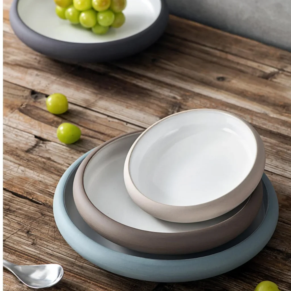 Цветная керамическая посуда Morandi, наборы тарелок, керамическая посуда, оптовая продажа, классический европейский дизайн для ресторанов, свадеб