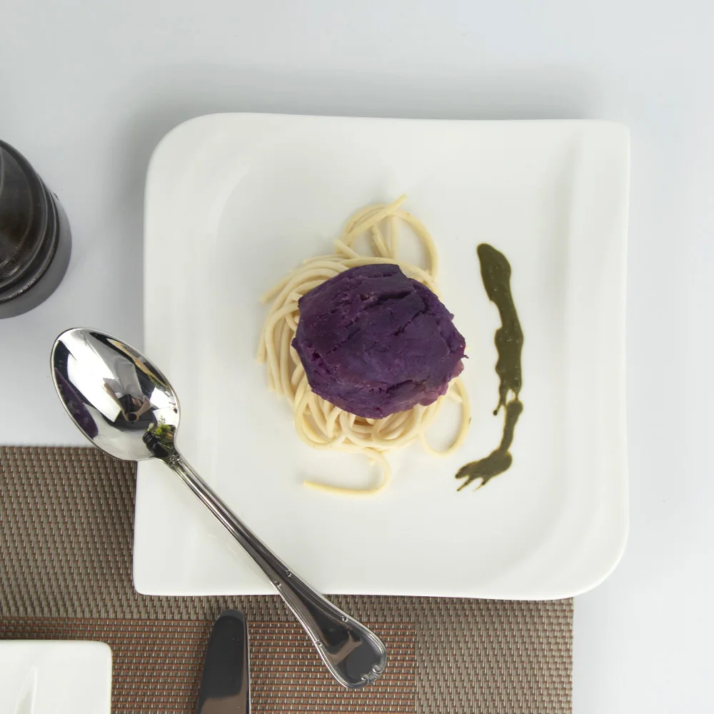 Керамическая фарфоровая посуда для ресторана, набор белых столовых тарелок