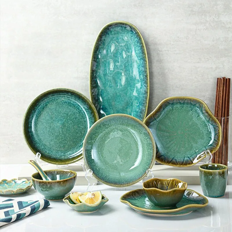 Creative Luxury Baked Bowl Plate Ceramic  Tableware Combination Set